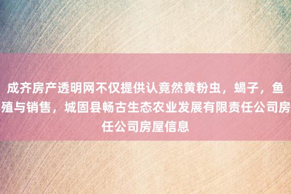 成齐房产透明网不仅提供认竟然黄粉虫,蝎子,鱼,鸡养殖与销售,城固县畅古生态农业发展有限责任公司房屋信息